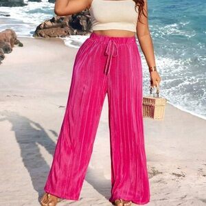 Pink Wide-Leg Pants